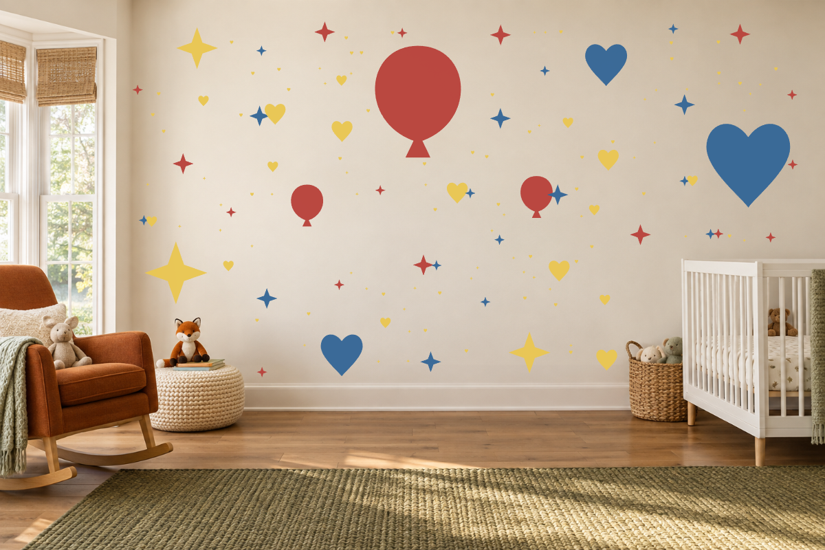 Balloon Wishes — exact recommended kit arranged in a kids’ room