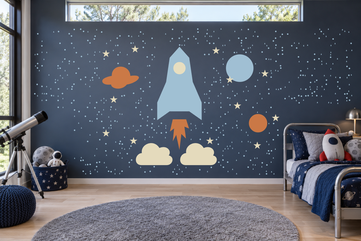 Blast Off Adventure — exact recommended kit arranged in a kids’ room