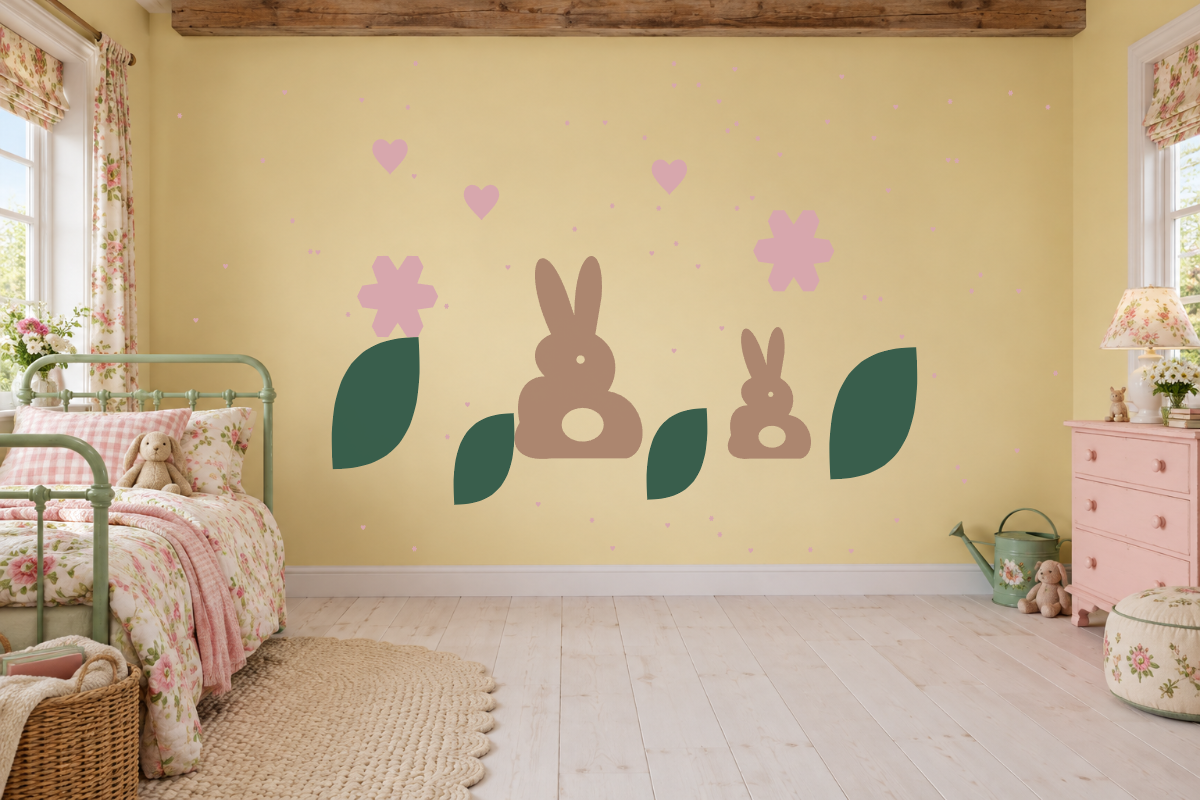 Bunny Meadow — exact recommended kit arranged in a kids’ room