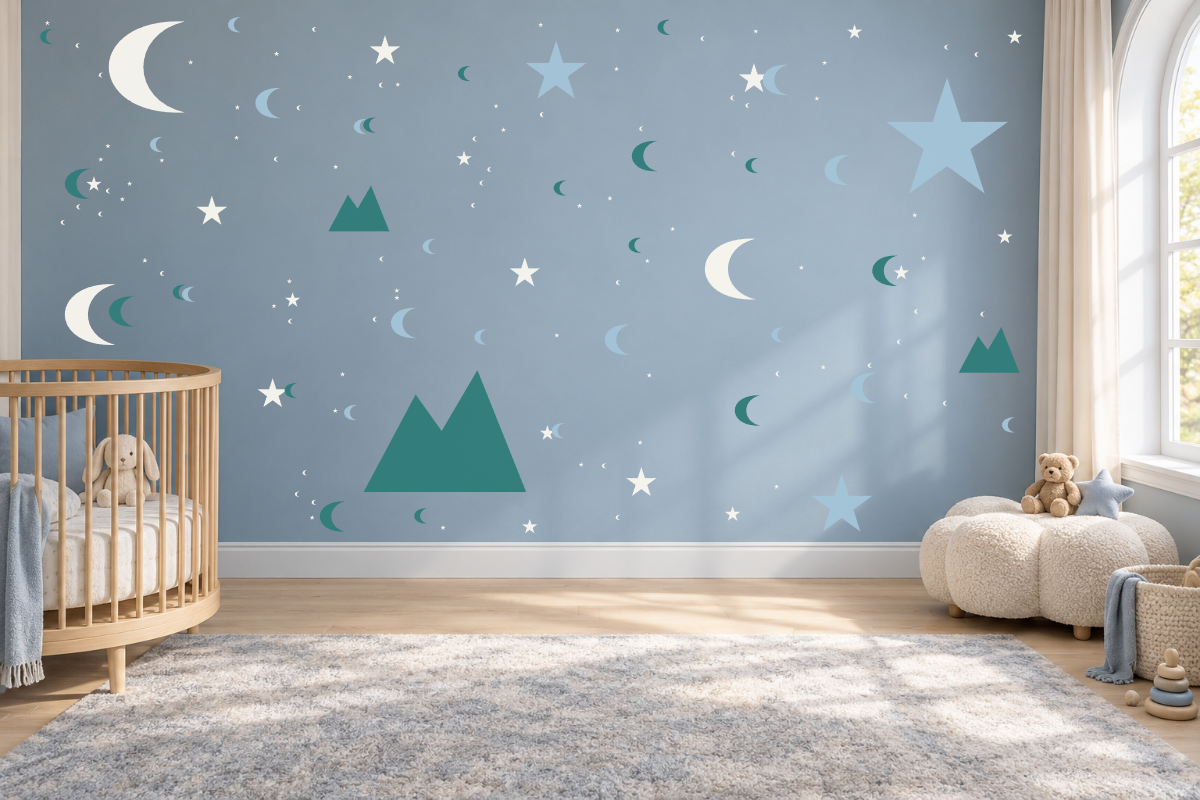 Camp Under Stars — exact recommended kit arranged in a kids’ room