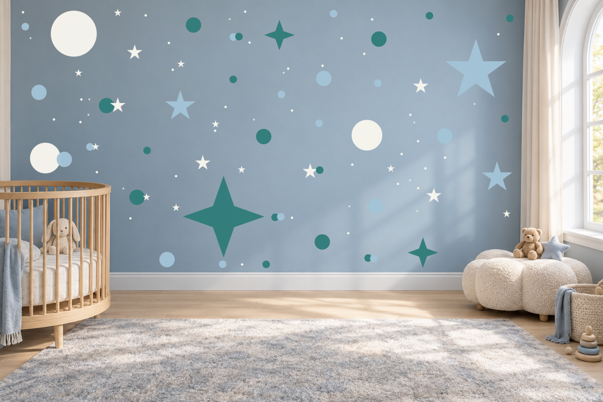 Cosmic Sparkles — exact recommended kit arranged in a kids’ room