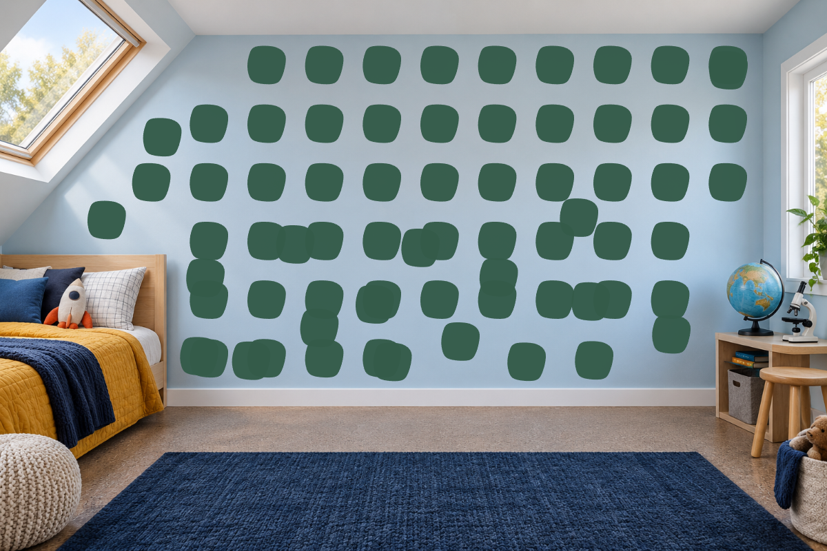 Crocodile Scale Mosaic — exact recommended kit arranged in a kids’ room