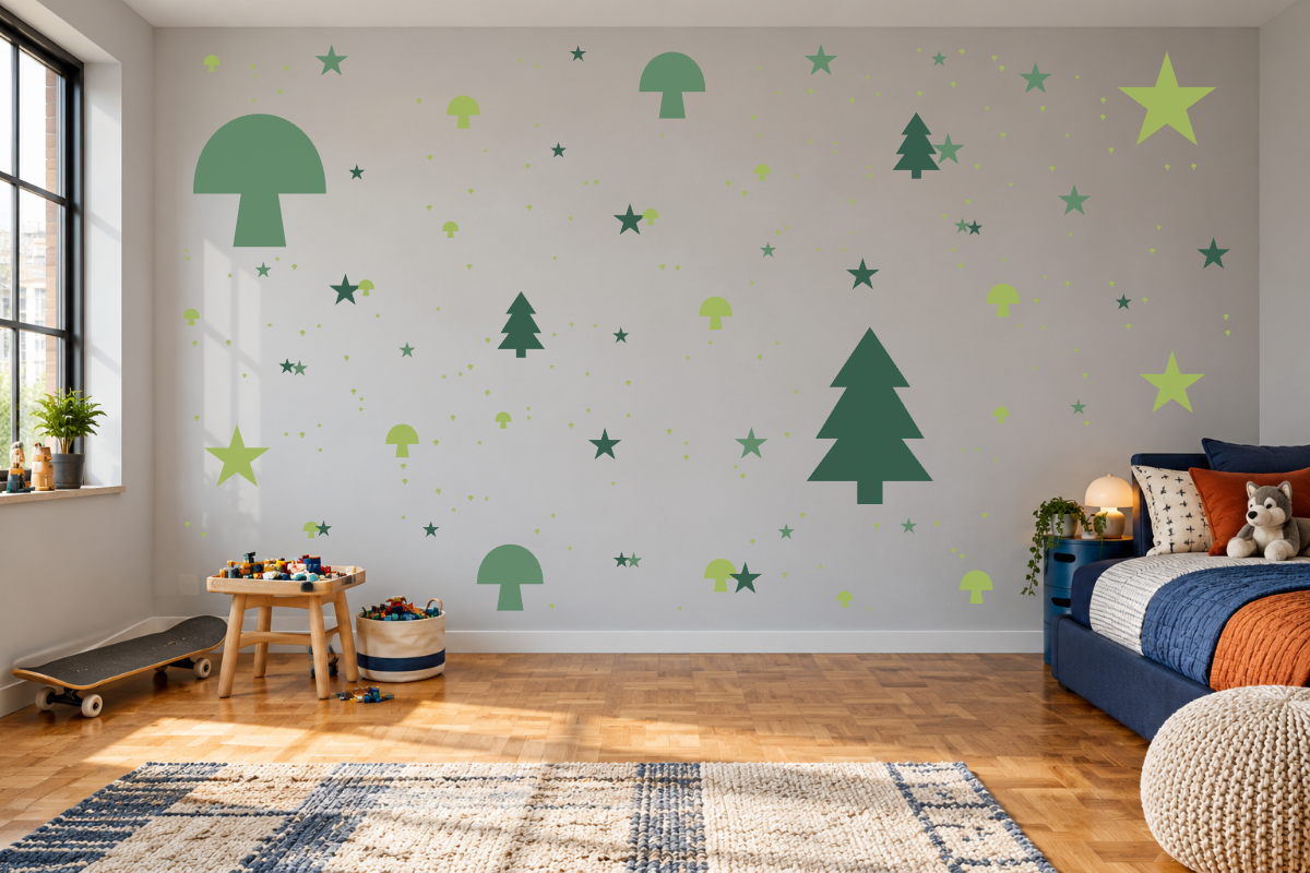 Enchanted Forest — exact recommended kit arranged in a kids’ room