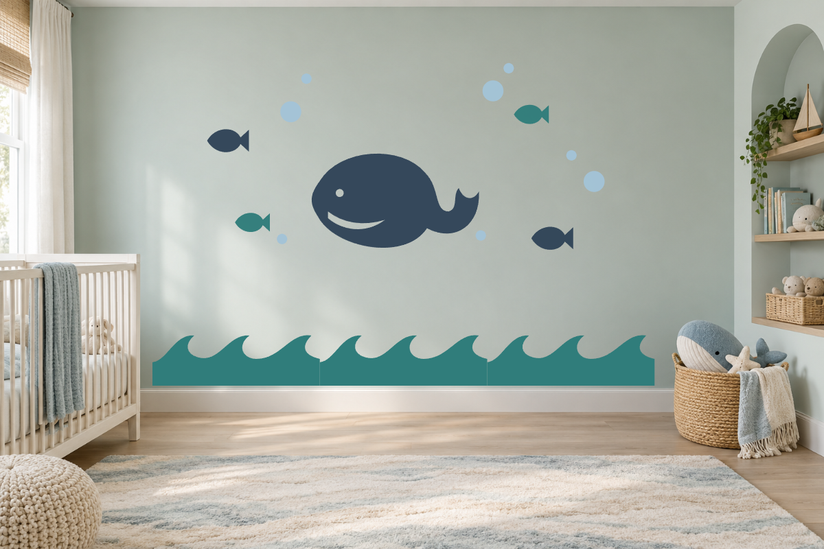 Gentle Whale Voyage — exact recommended kit arranged in a kids’ room