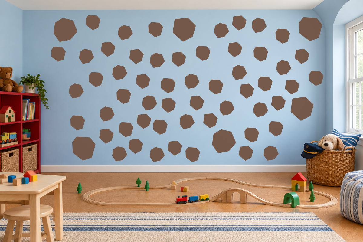 Giraffe Safari Patches — exact recommended kit arranged in a kids’ room