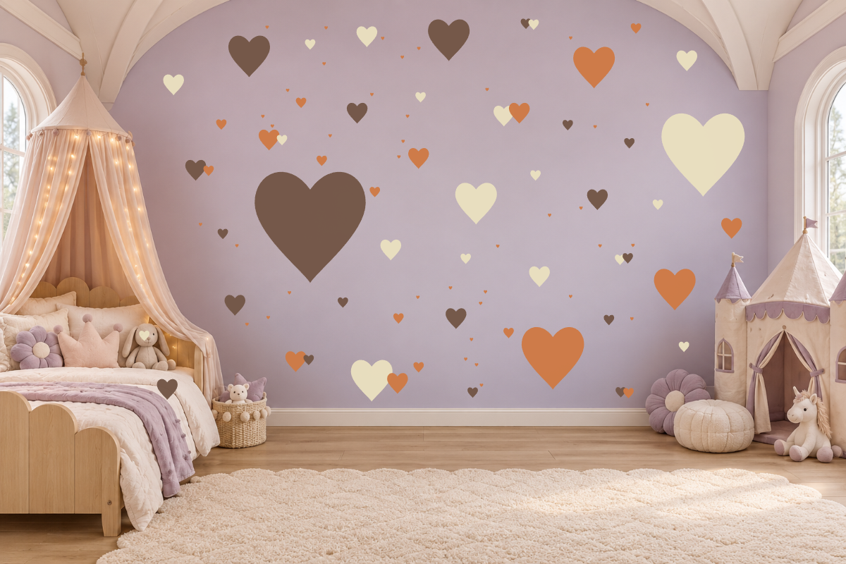 Heart Scatter — exact recommended kit arranged in a kids’ room