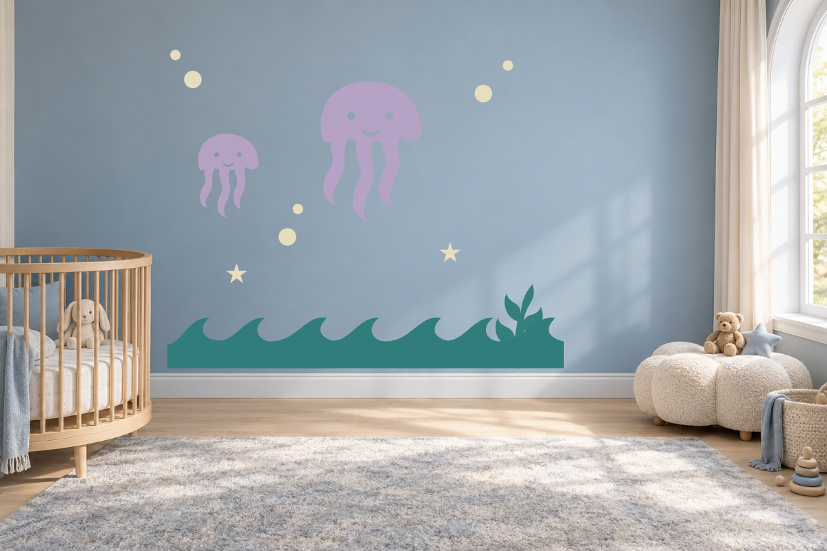 Jellyfish Lagoon — exact recommended kit arranged in a kids’ room