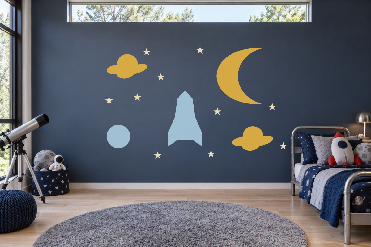 Lunar Landing — exact recommended kit arranged in a kids’ room