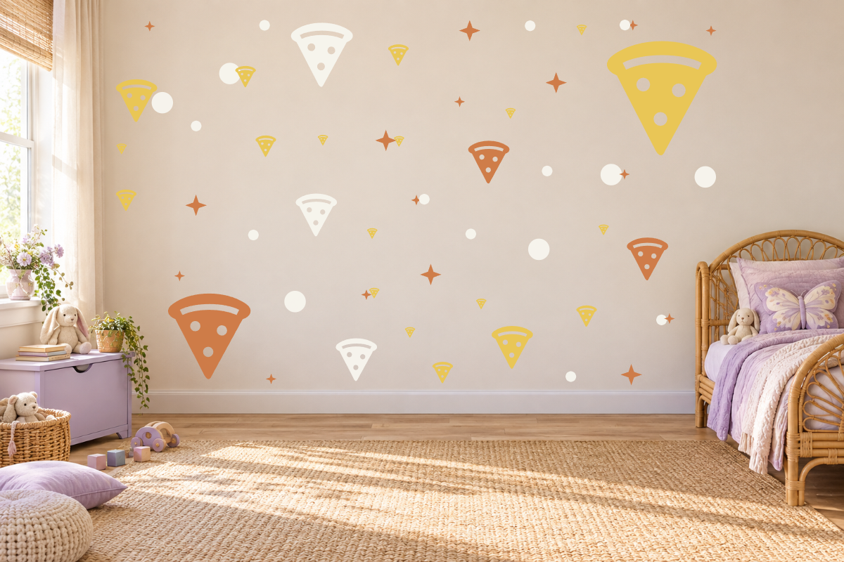 Pizza Party — exact recommended kit arranged in a kids’ room