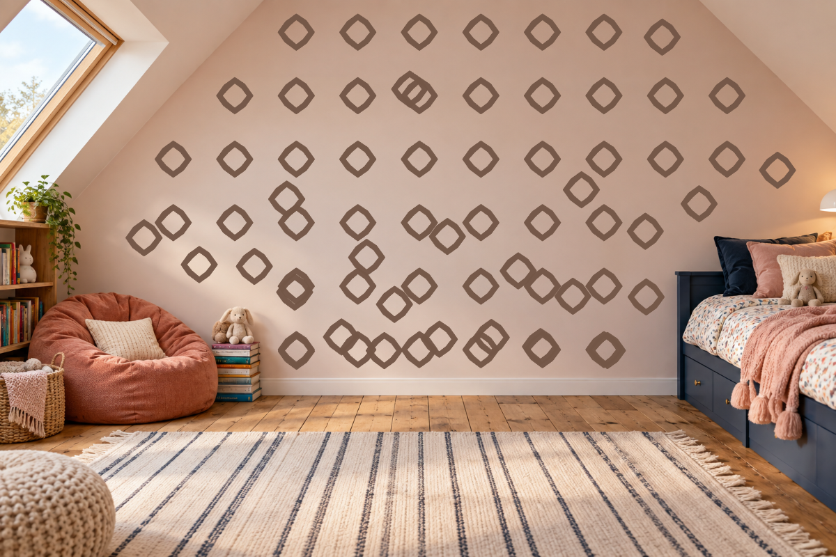 Python Diamond Pattern — exact recommended kit arranged in a kids’ room