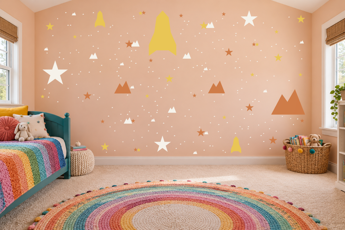 Rocket Mountain — exact recommended kit arranged in a kids’ room