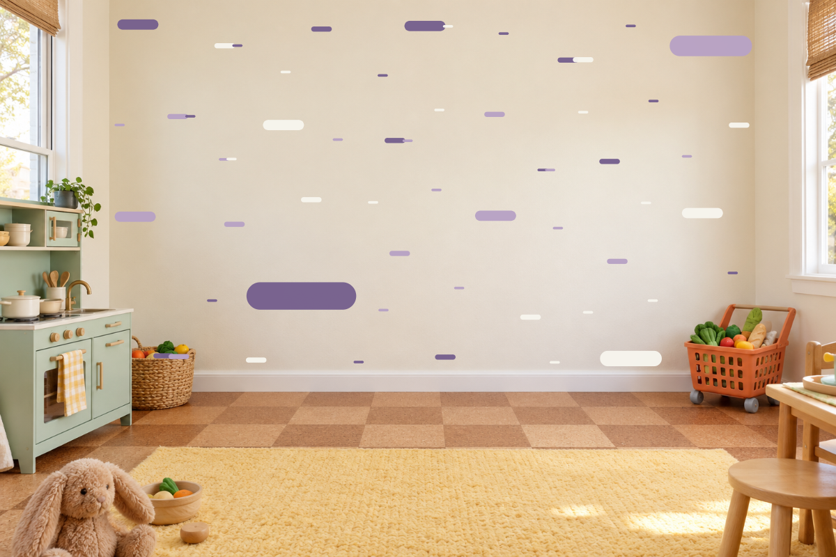 Sprinkle Party — exact recommended kit arranged in a kids’ room