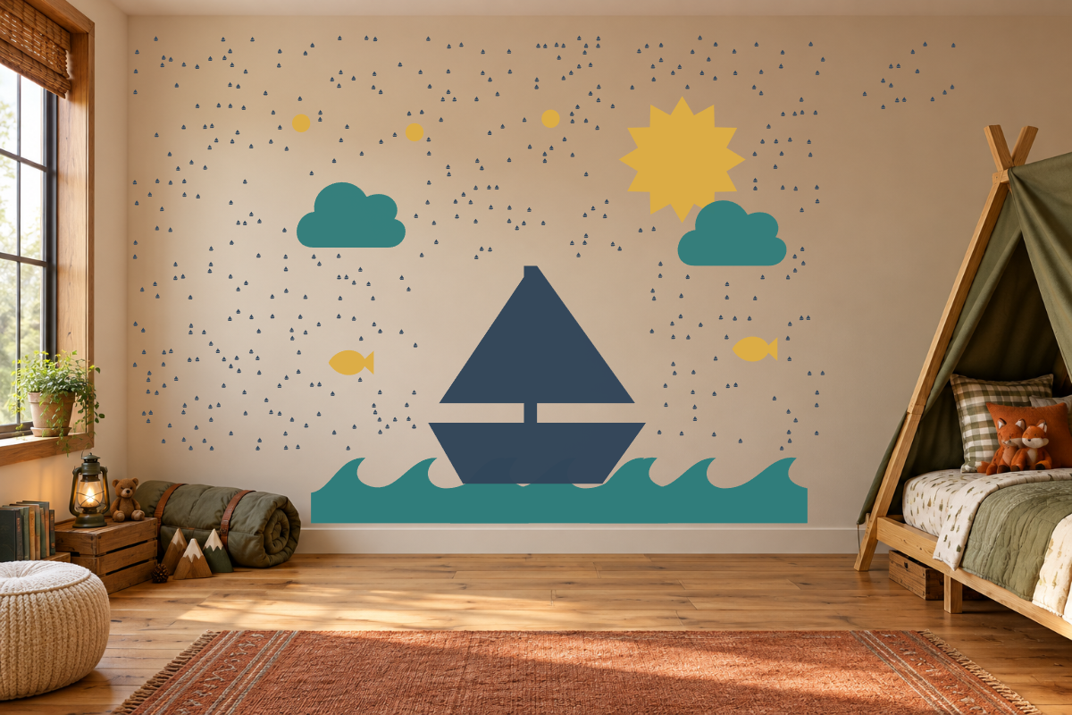 Sailing at Sunset — exact recommended kit arranged in a kids’ room