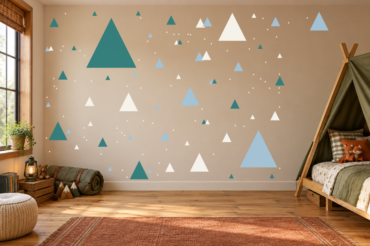 Triangle Toss — exact recommended kit arranged in a kids’ room