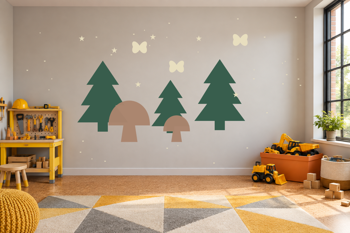 Woodland Hideaway — exact recommended kit arranged in a kids’ room